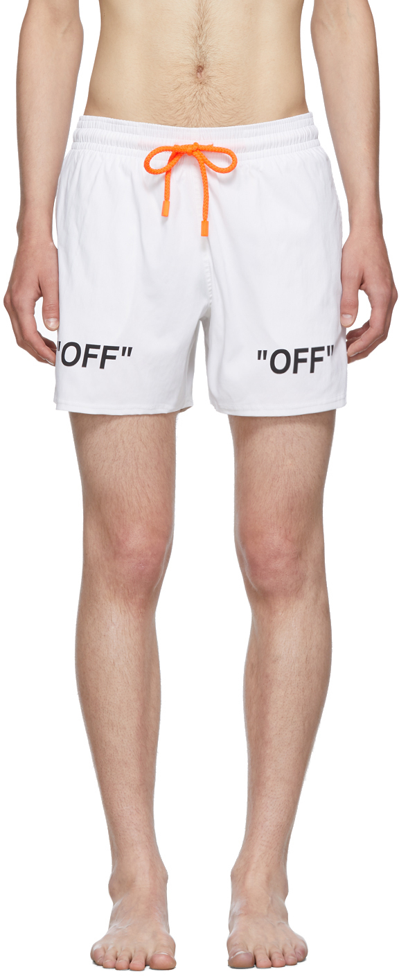 Off White White Vilebrequin Edition Arrows Moorise Swim Shorts Ssense