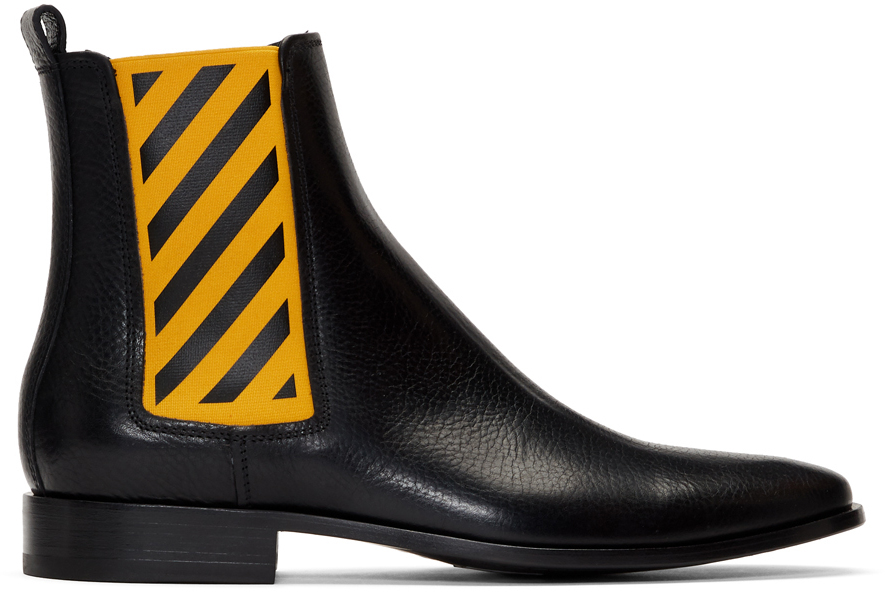 Black \u0026 Yellow Chelsea Boots | SSENSE