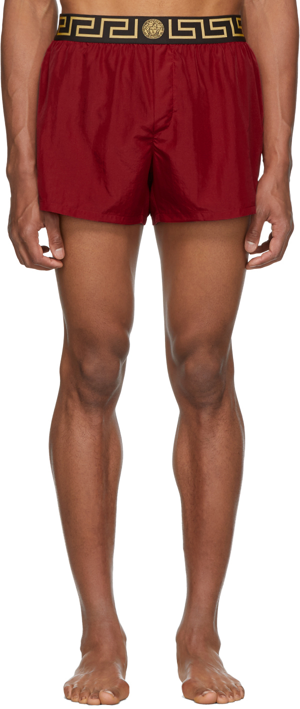 versace swim shorts red