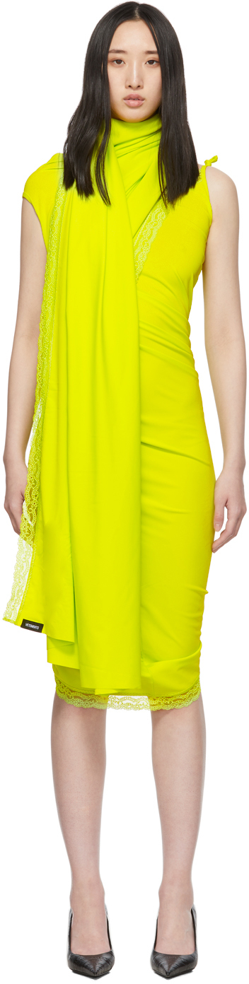 VETEMENTS Yellow Lingerie Wrap Dress