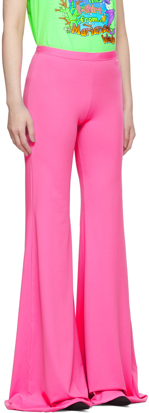 pink bootcut trousers