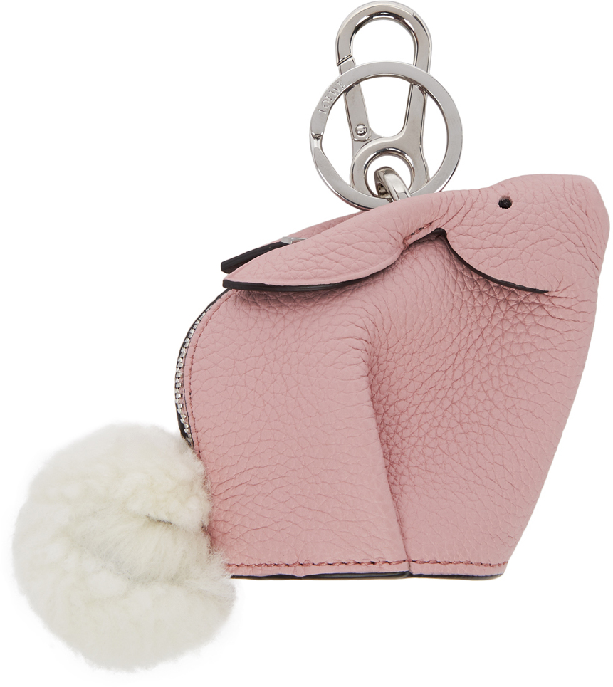 Loewe: Pink Bunny Charm Keychain | SSENSE