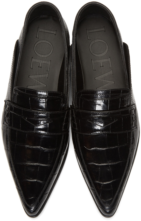 loewe croc loafers