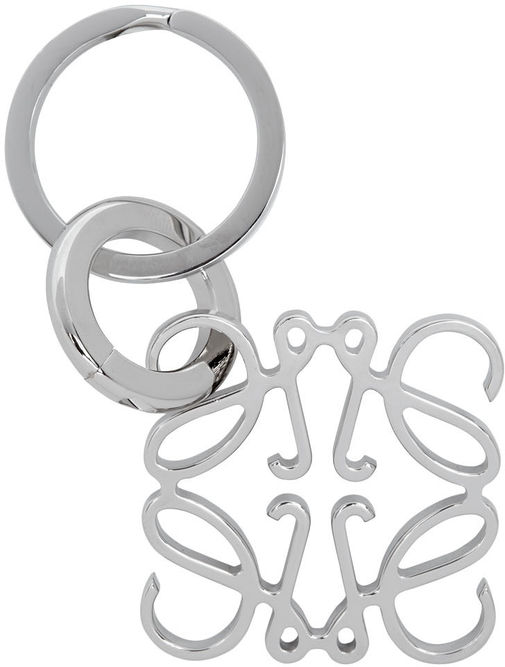 Loewe: Silver Anagram Keyring | SSENSE