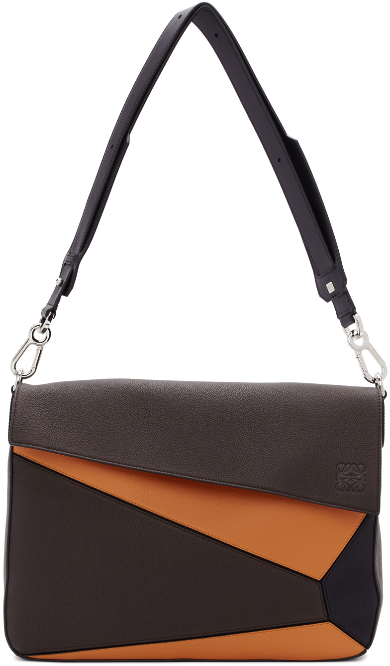 Loewe Orange & Brown Puzzle Messenger Bag SSENSE Canada