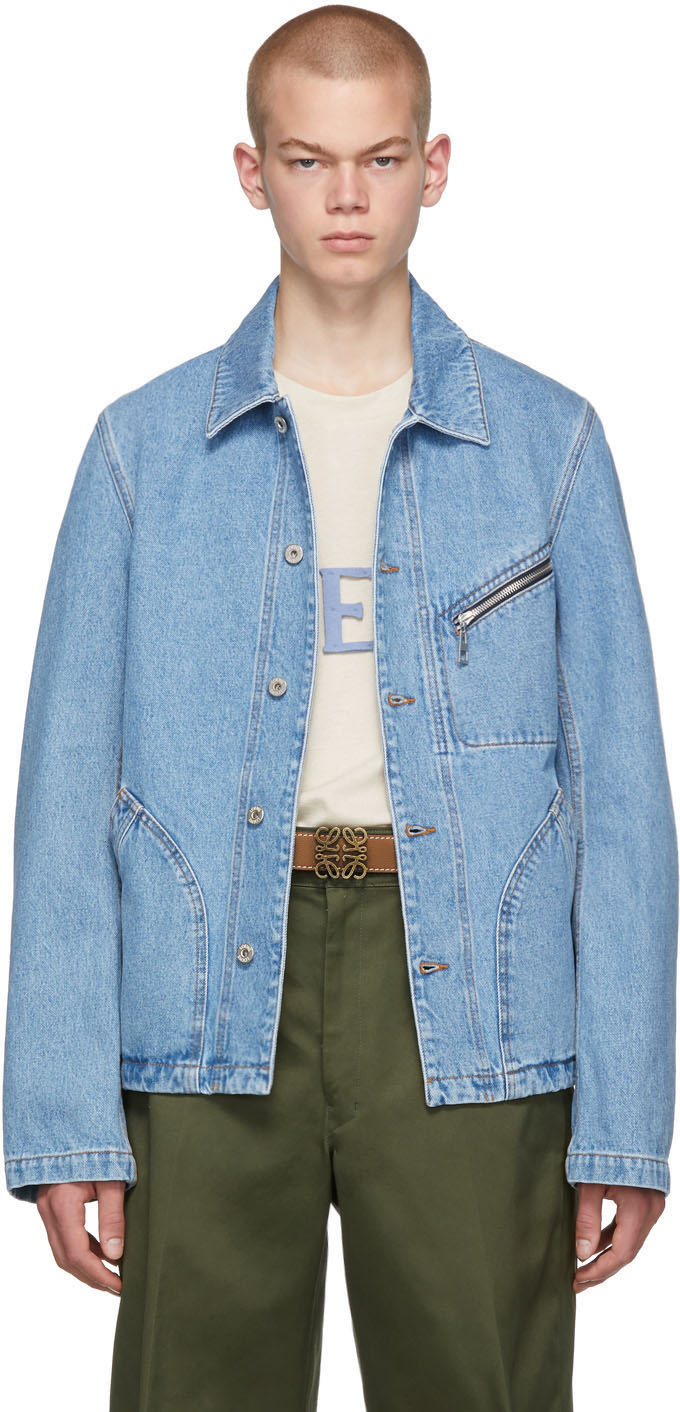 Loewe: Blue Denim Zip Jacket | SSENSE