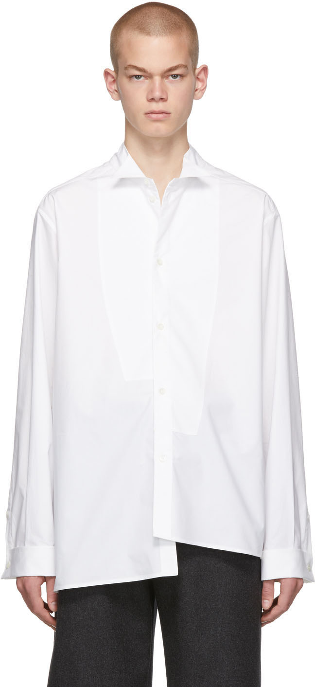 Loewe: White Oversized Asymmetric Shirt | SSENSE