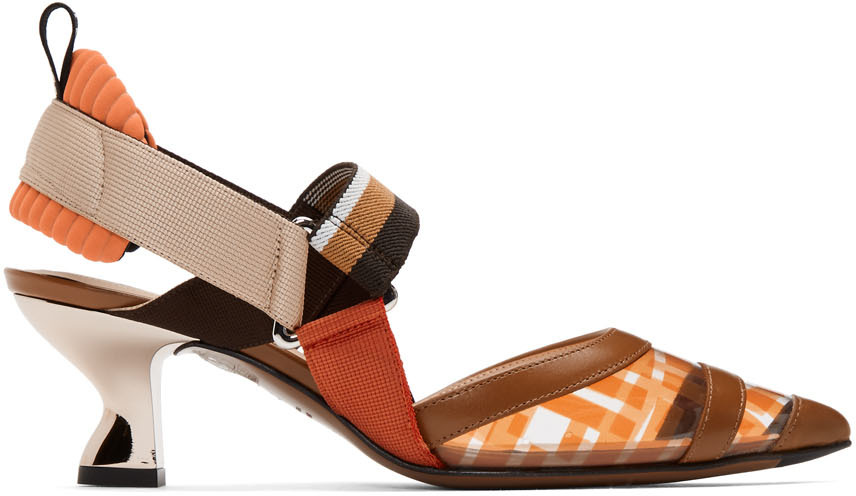 orange slingback heels