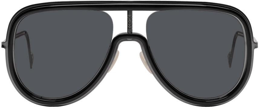 Fendi: Black Futuristic Fendi Sunglasses | SSENSE