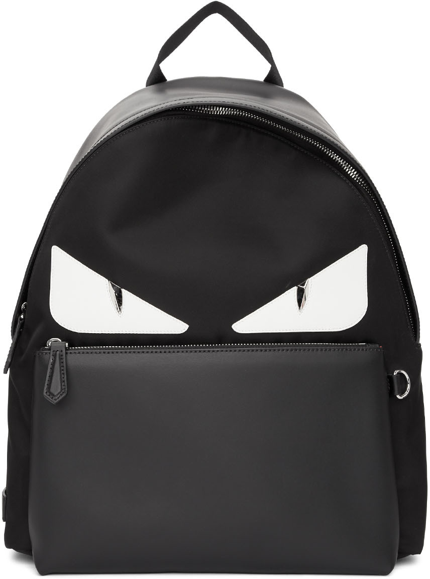 Fendi: Black Bag Bugs Backpack | SSENSE