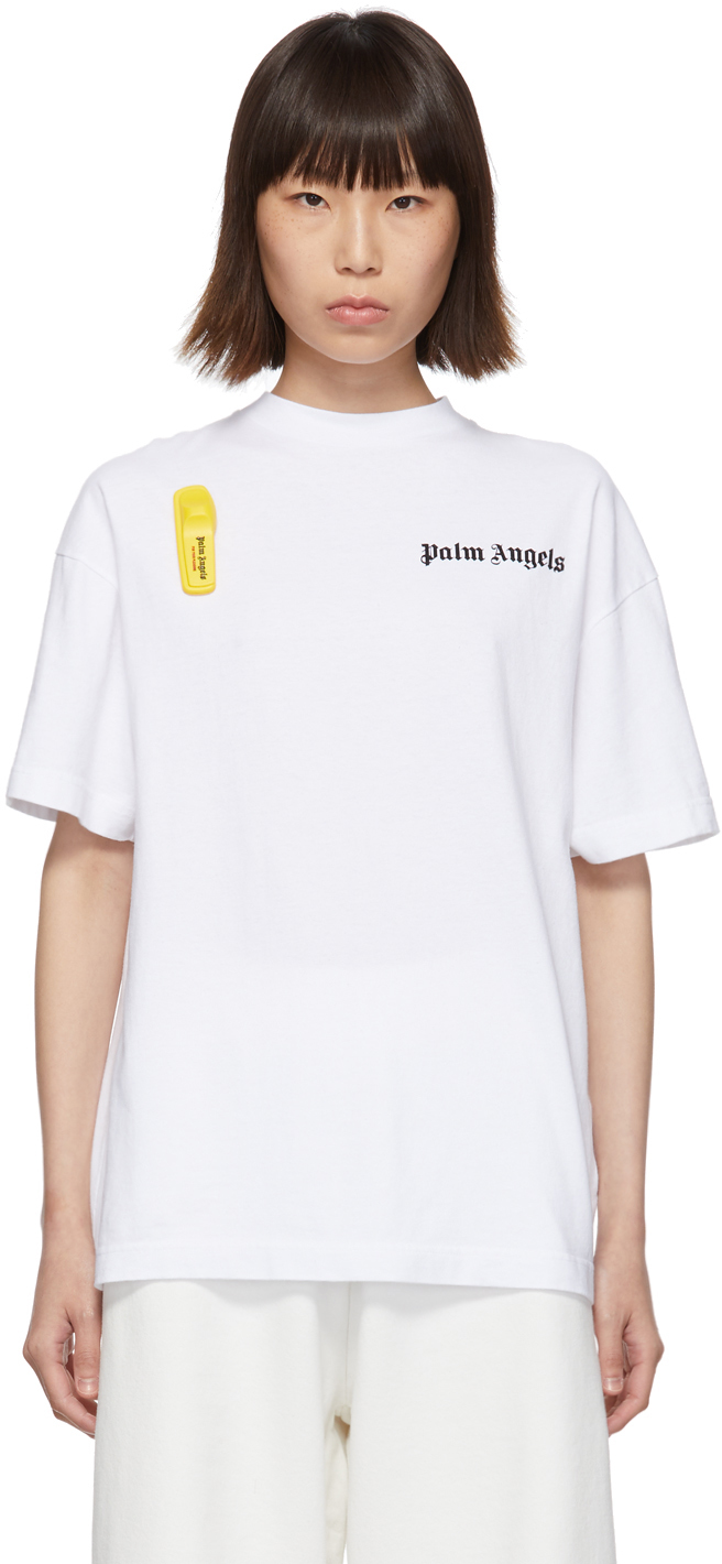Palm Angels: White New Basic T-Shirt | SSENSE