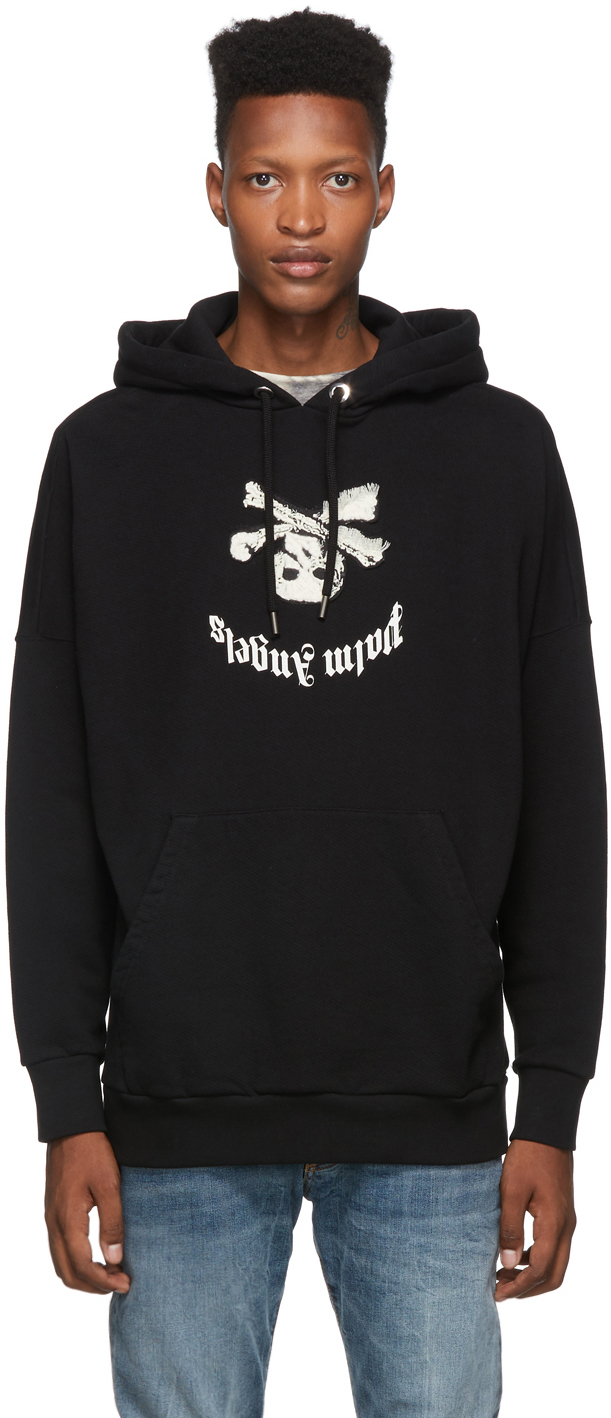 Palm Angels: Black Skull Hoodie | SSENSE Canada