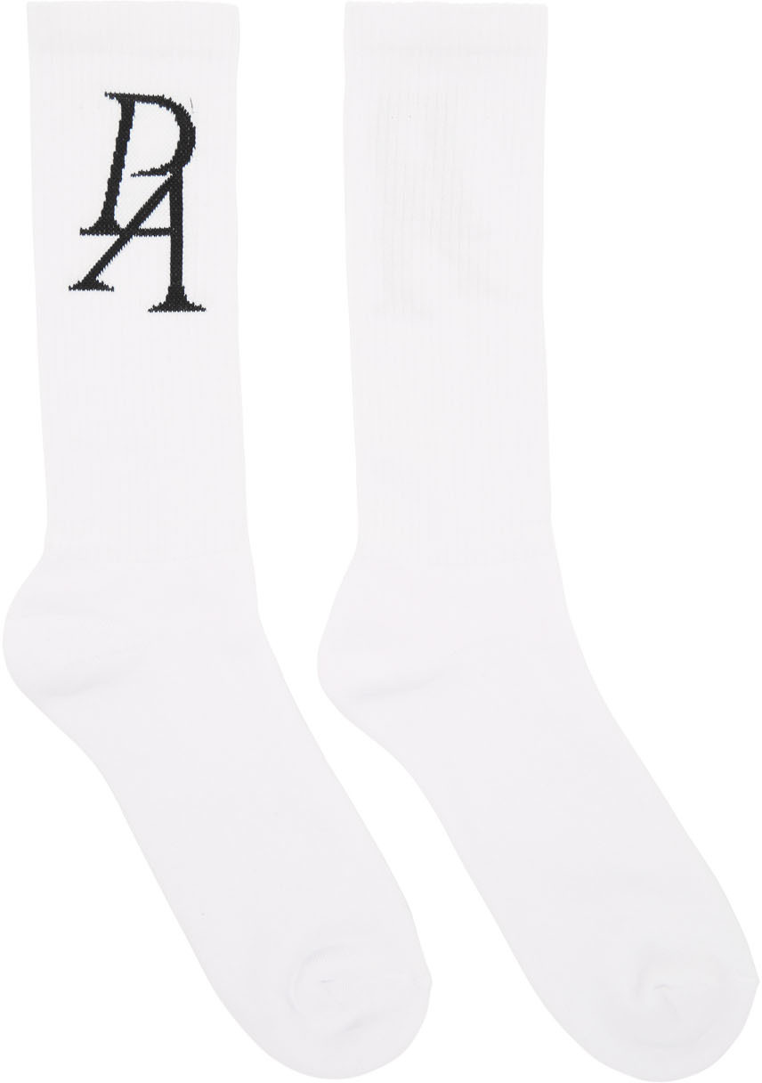 Palm Angels White Monogram Socks Ssense 2146