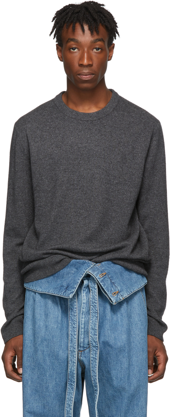 Wooyoungmi: Grey Cashmere Crewneck Sweater | SSENSE