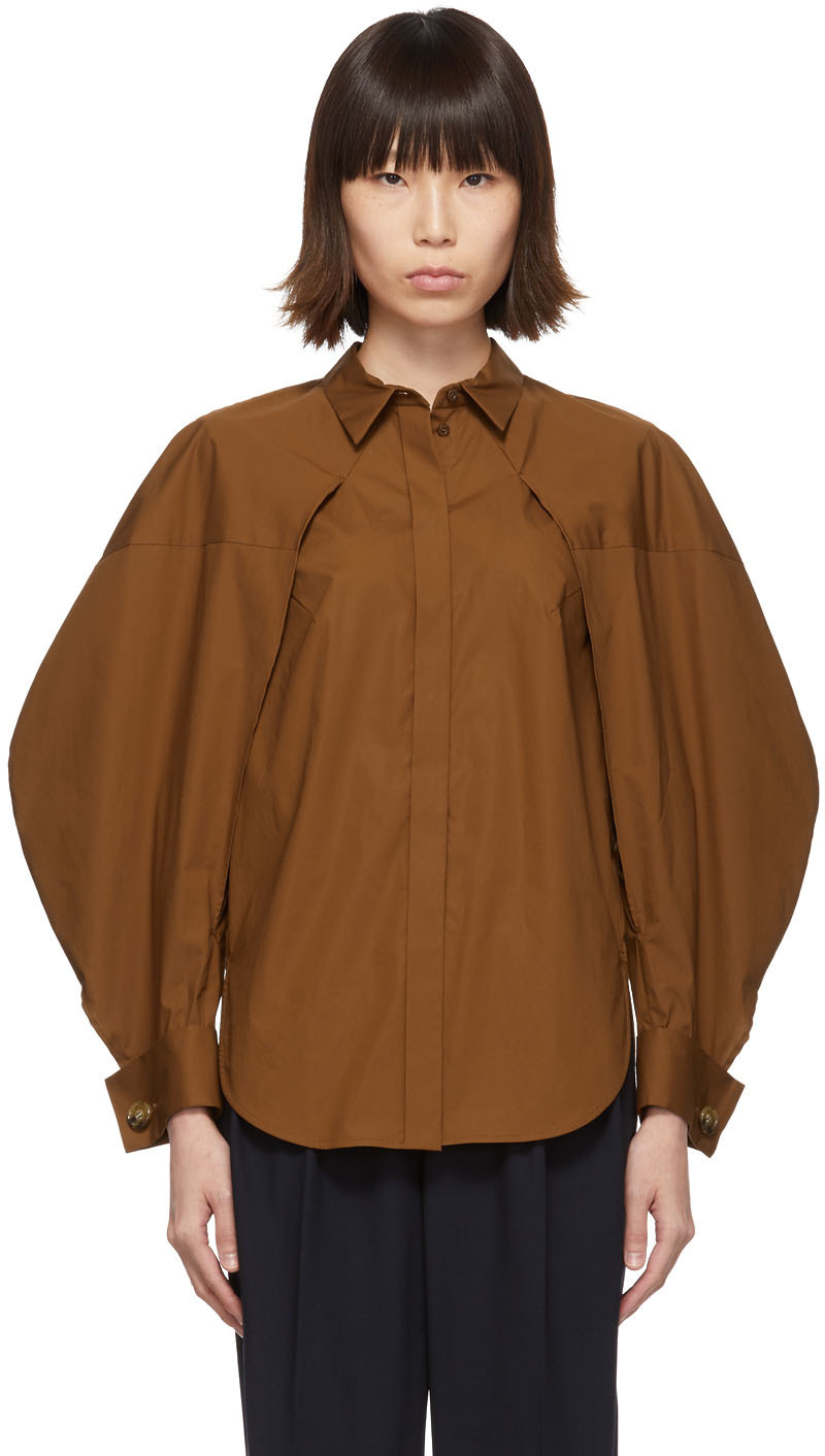 Enfold: Brown Two-Way Shirt | SSENSE