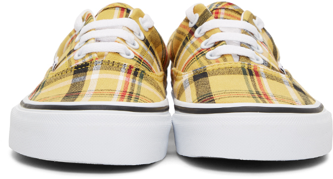 vans era plaid yellow