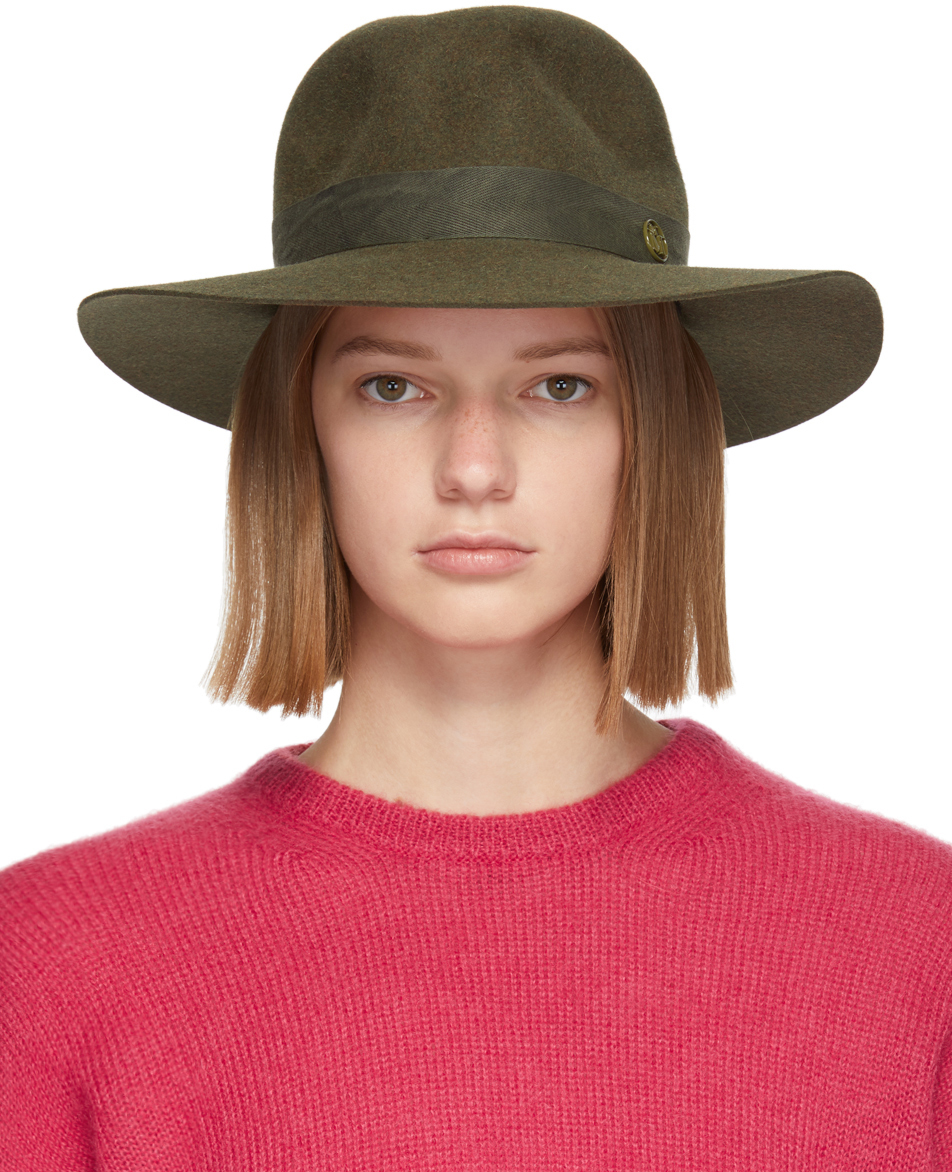 Maison Michel: Green Yoshiko Felt Hat | SSENSE