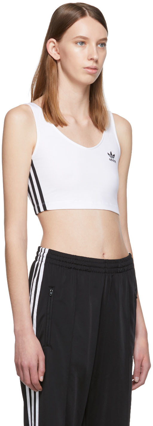 adidas crop tank white