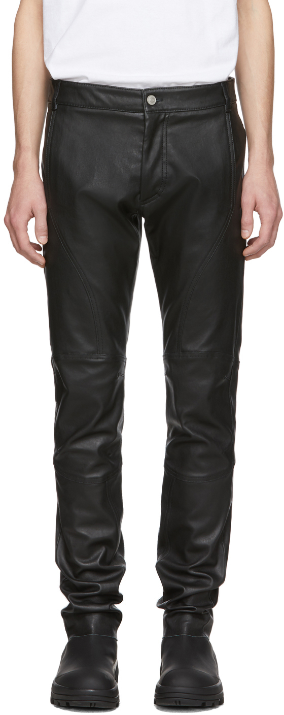 1017 ALYX 9SM: Black Leather Biker Trousers | SSENSE