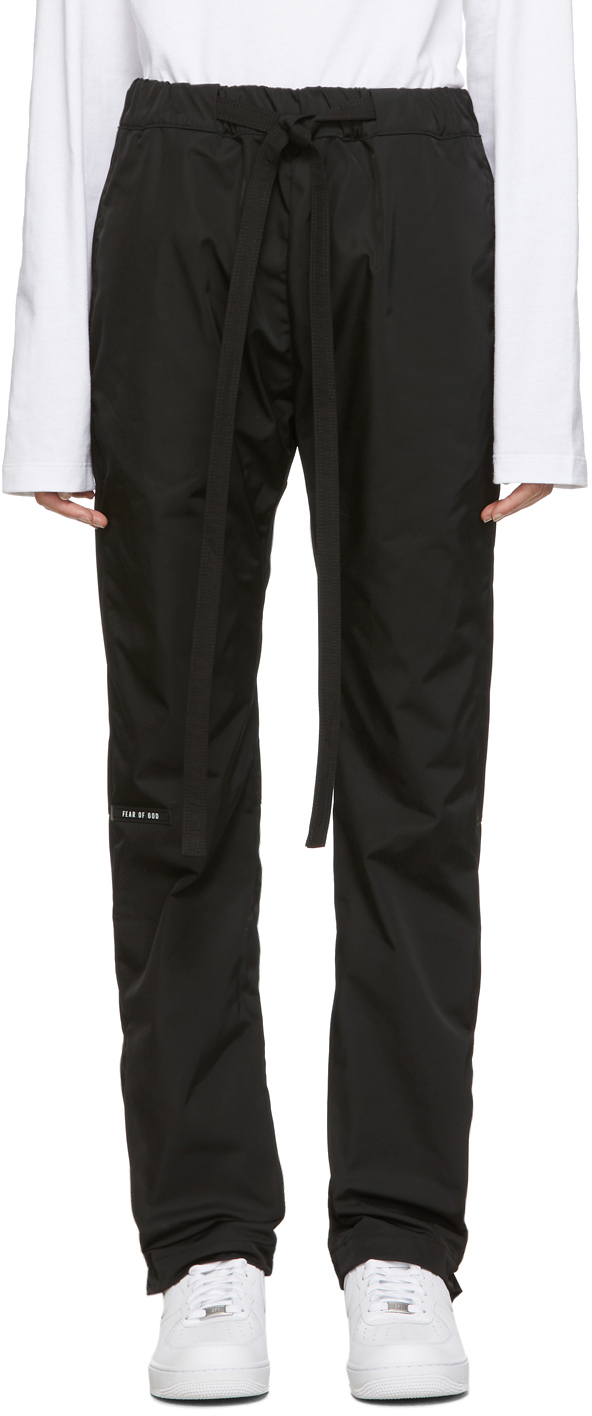 Fear of God: Black Nylon Baggy Lounge Pants | SSENSE