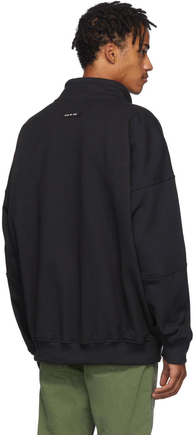 black mock neck sweatshirt