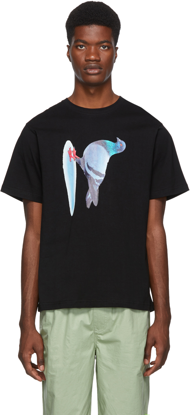 Perks and Mini: Black Pigeon T-Shirt | SSENSE