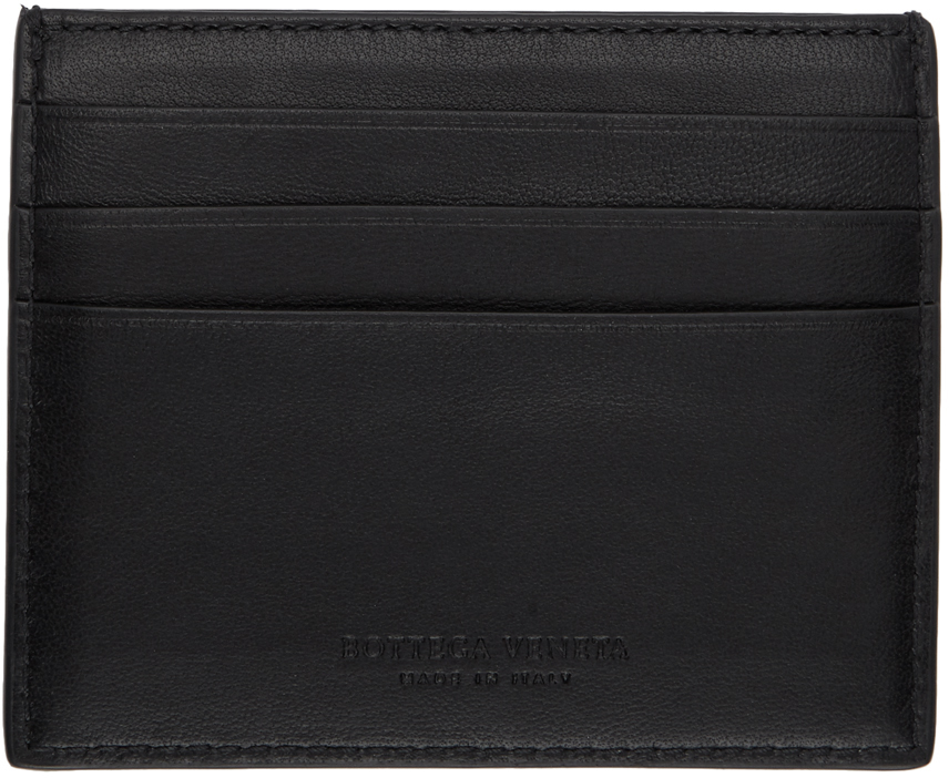 Bottega Veneta: Black Nappa Card Holder | SSENSE