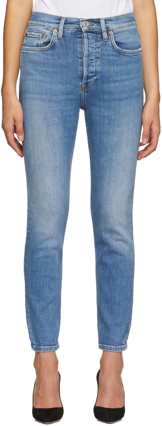 redone jeans high rise ankle crop