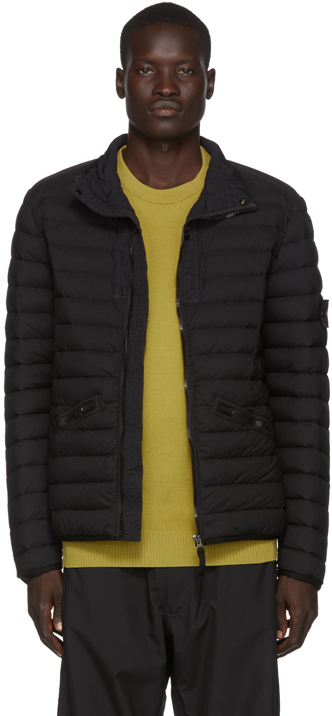 stone island black puffer coat