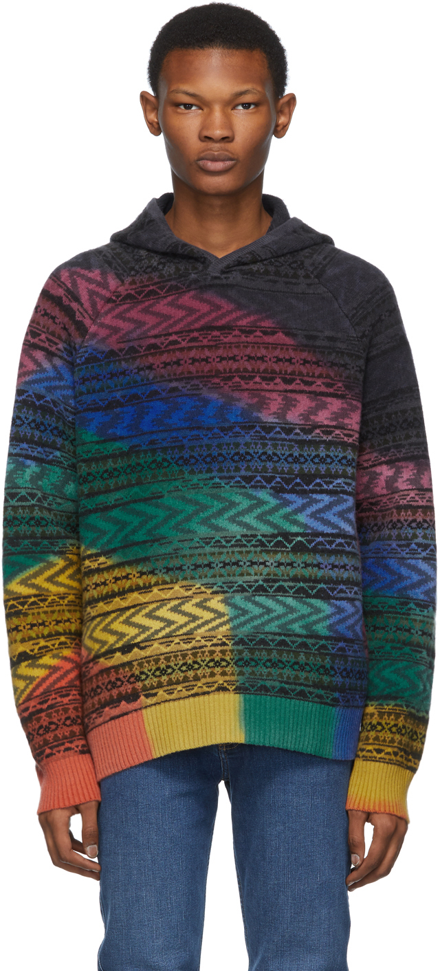 Multicolor Knit Tie Dye Hoodie By Missoni On Sale