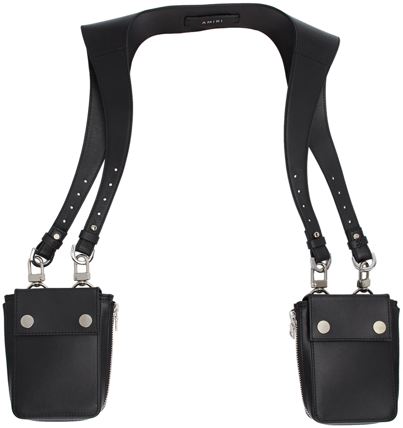 Amiri Leather Harness Bag in Black for Men