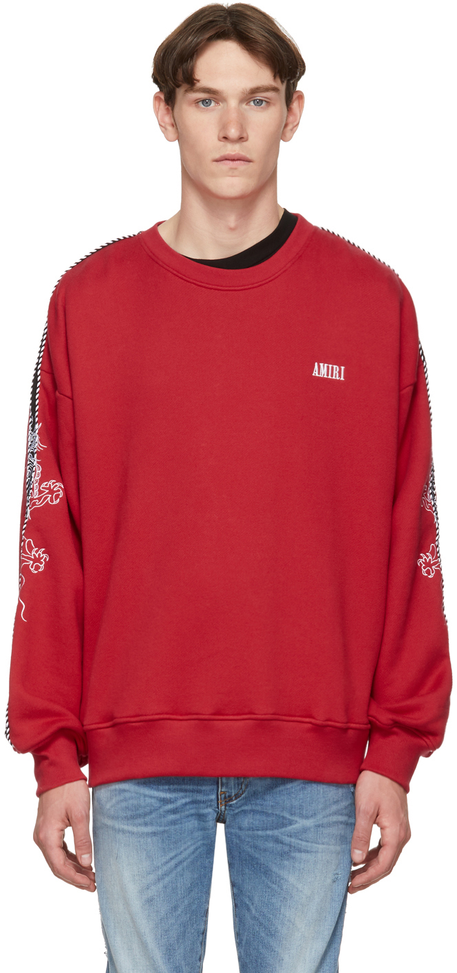 AMIRI: Red Dragon Outline Sweatshirt | SSENSE