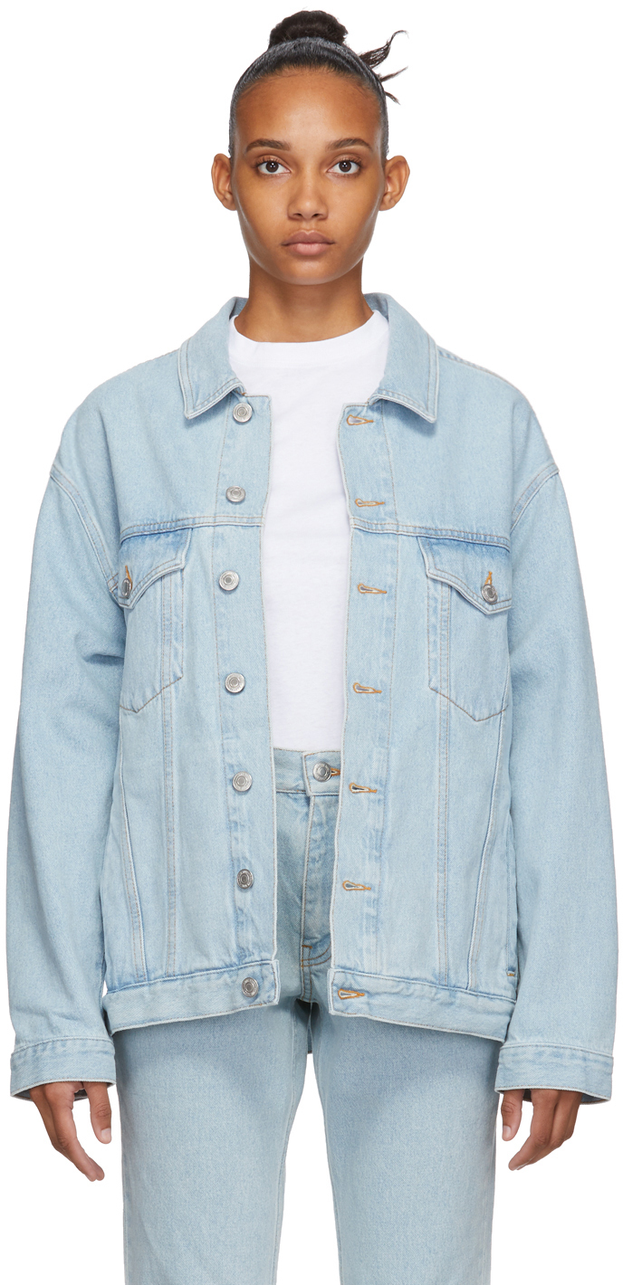 Martine Rose: Blue Oversized Denim Jacket | SSENSE