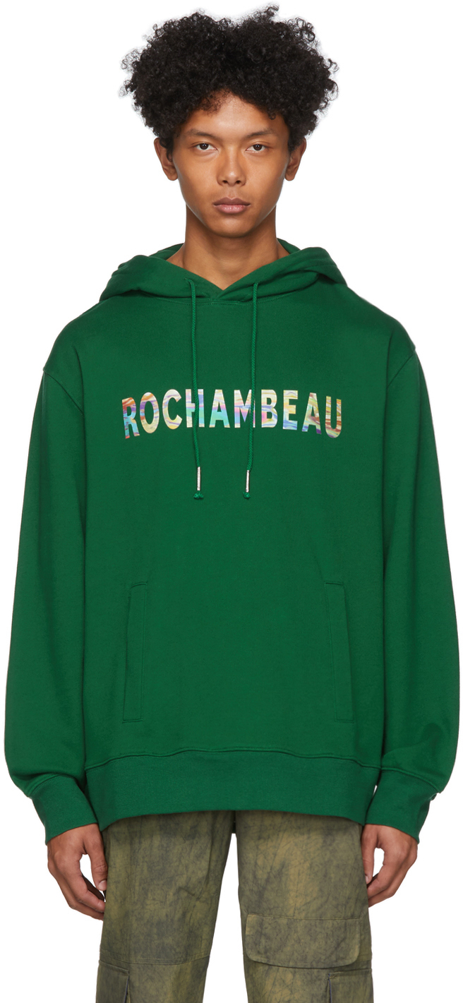 Rochambeau: Green Logo Core Hoodie | SSENSE