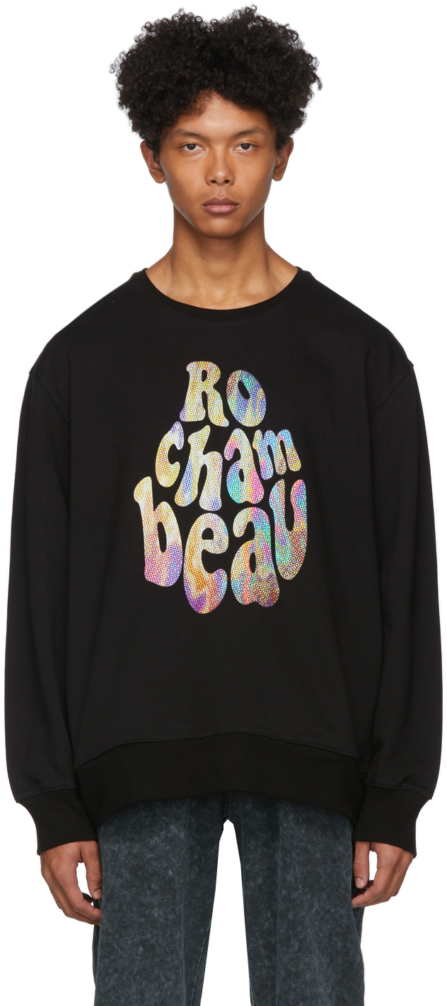 Rochambeau: Black Logo Core Sweatshirt | SSENSE UK