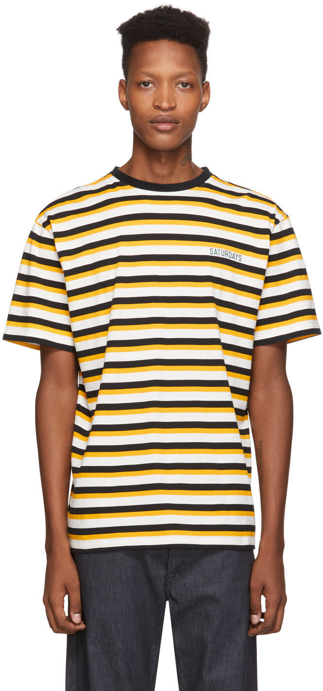 Saturdays NYC: Yellow & Black Skeleton T-Shirt | SSENSE