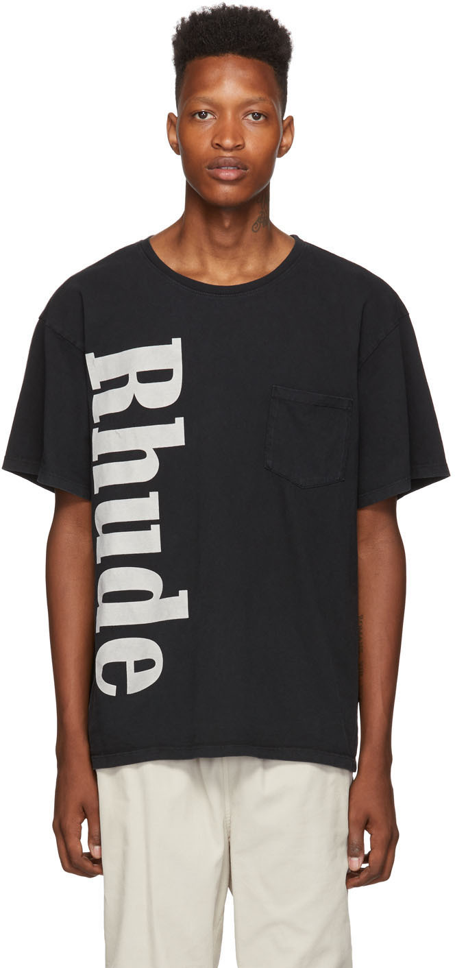 Rhude: Black Pocket T-Shirt | SSENSE
