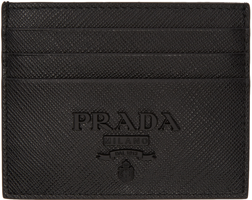 Prada Black Monochrome Card Holder SSENSE