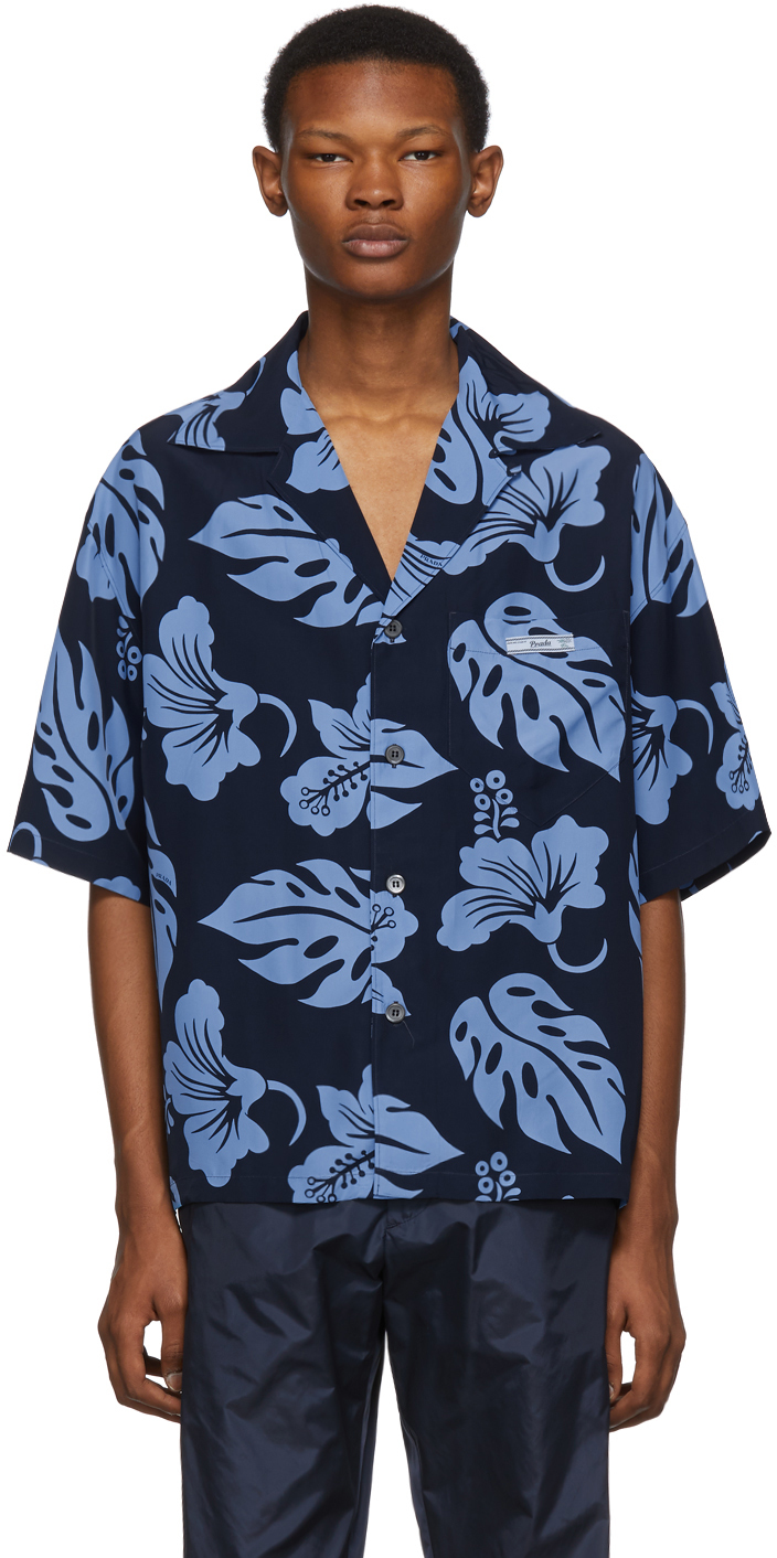 Prada: Blue Floral Shirt | SSENSE