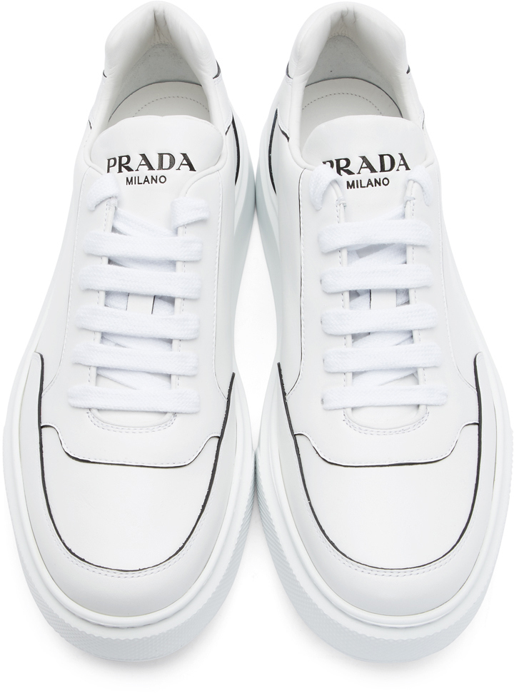 Prada White Mountain Sneakers Ssense