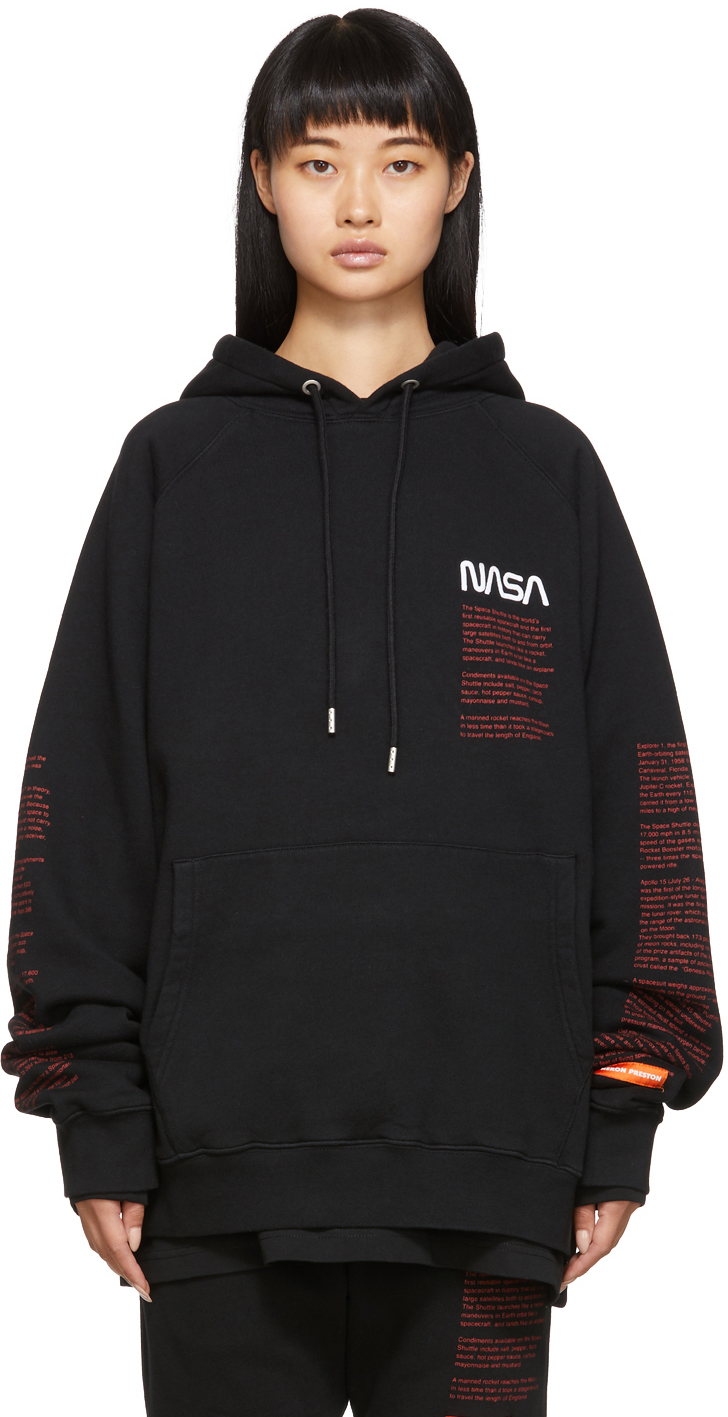 heron preston nasa hoodie black