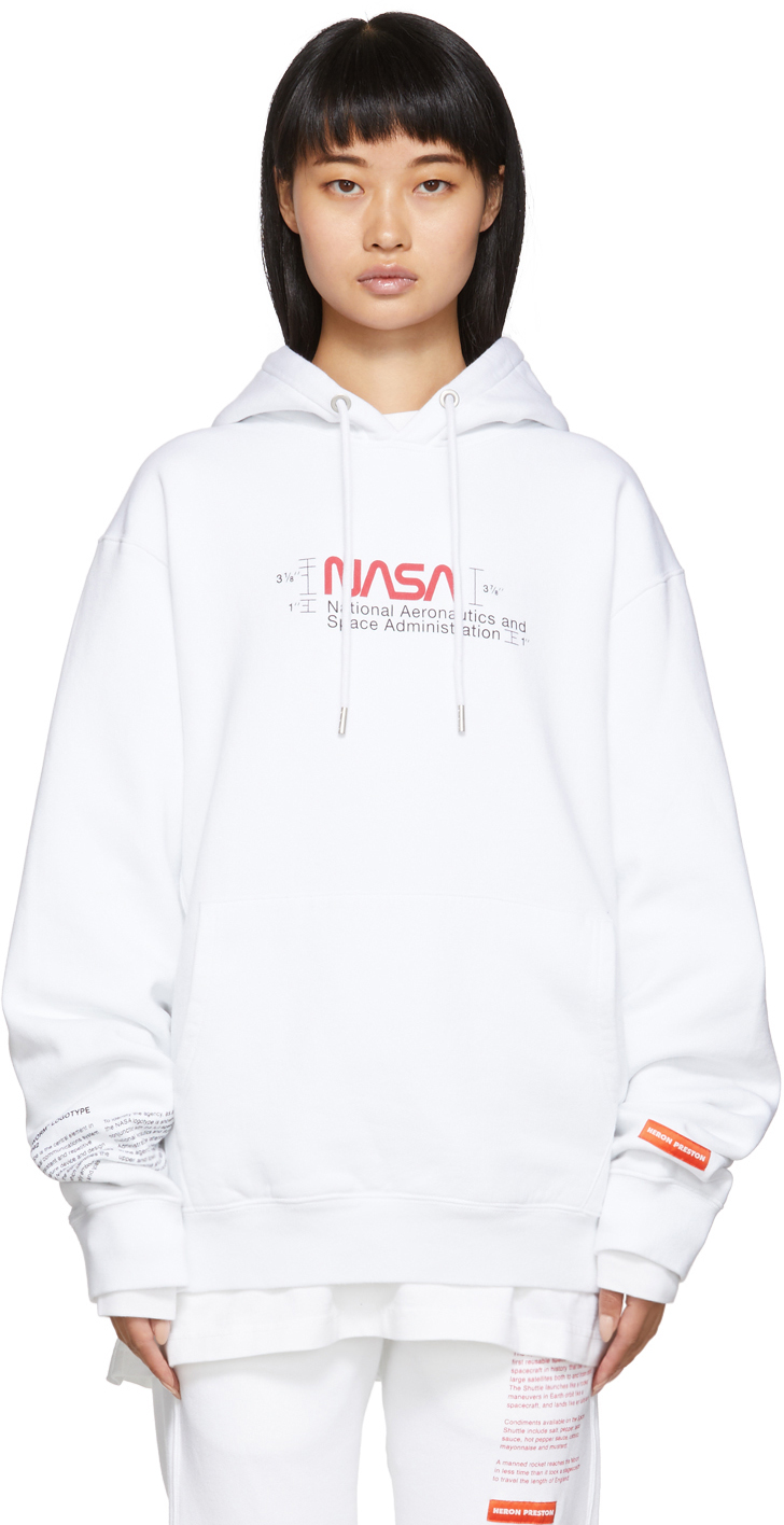 heron preston nasa hoodie white