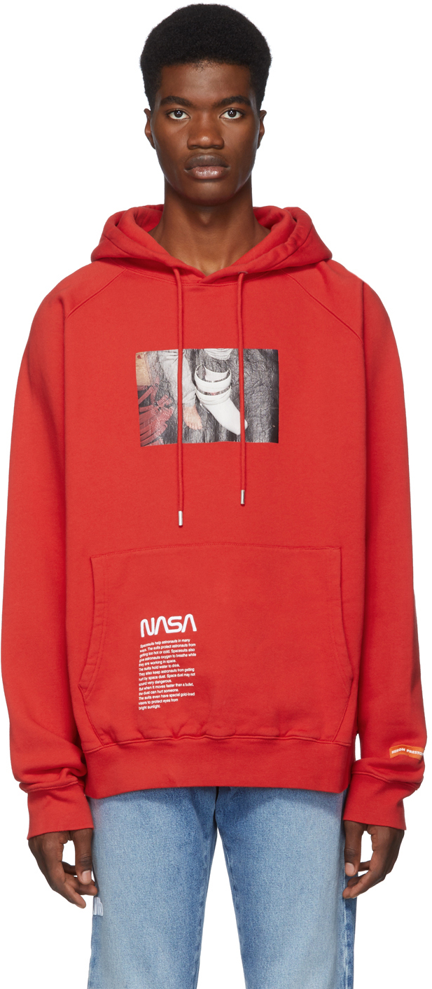 heron preston nasa hoodie red