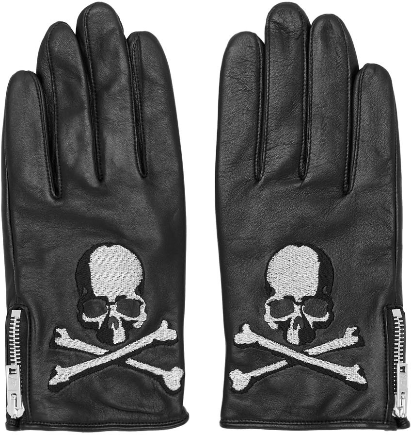 mastermind WORLD Black Leather Skull Gloves SSENSE Canada