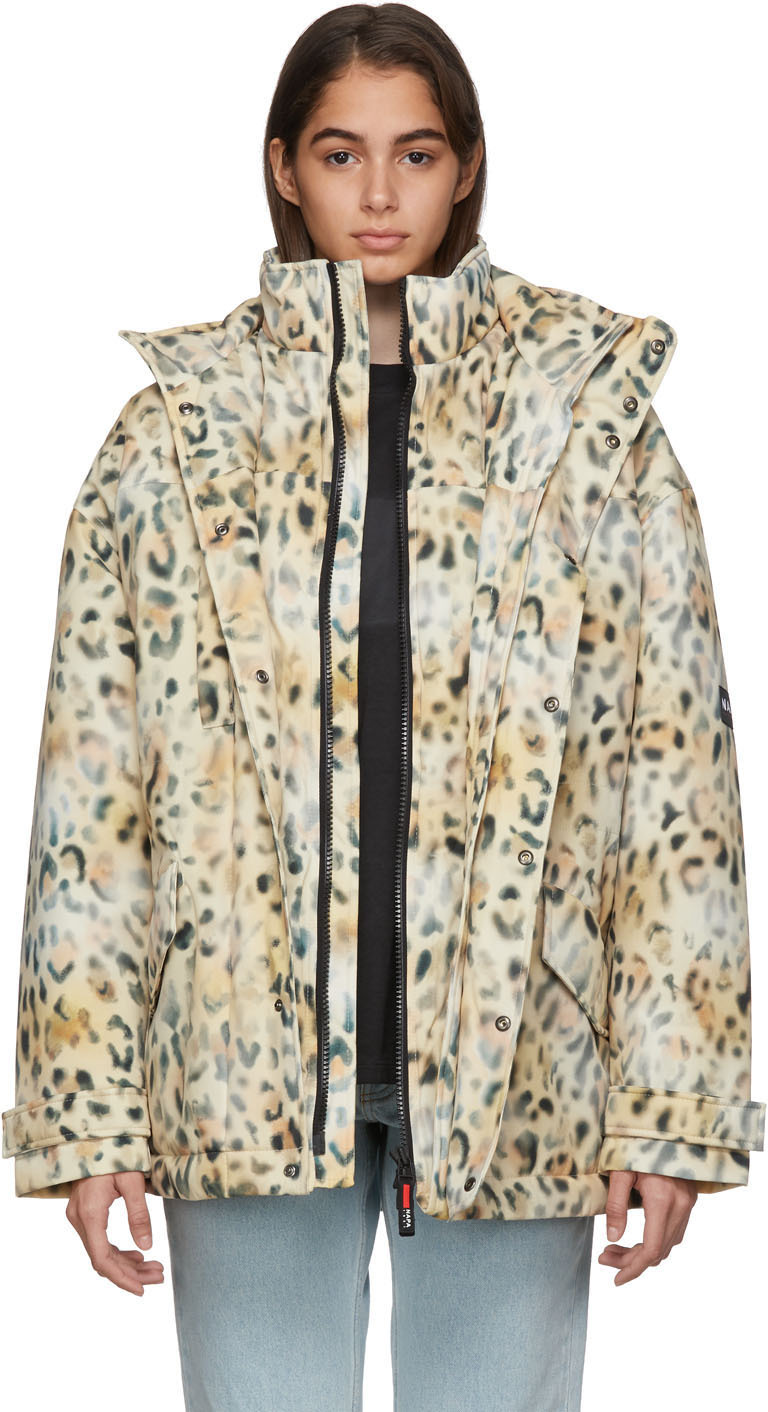 NAPA by Martine Rose: Tan A-Jag Leopard Jacket | SSENSE