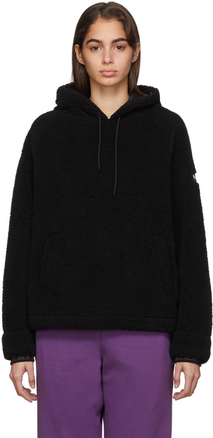 NAPA by Martine Rose: Black T-Cameron Fleece Hoodie | SSENSE