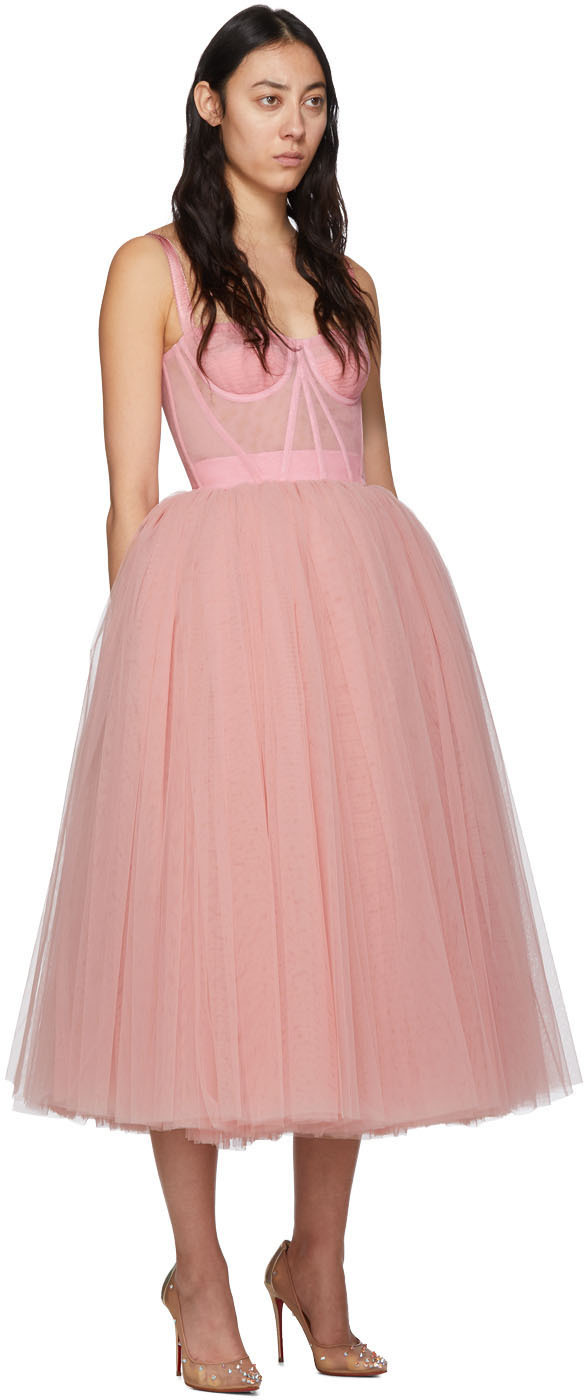 Dolce Gabbana Pink Tulle Bustier Dress Ssense Dolce Gabbana Pink Tulle Bustier