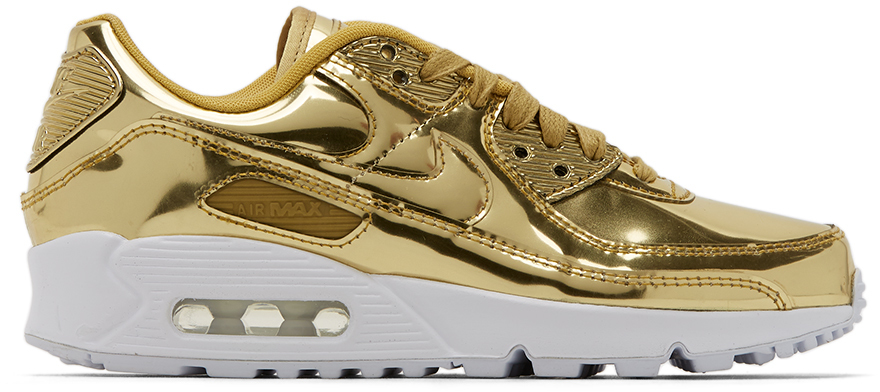 Nike: Gold Metallic Air Max 90 Sneakers | SSENSE Canada