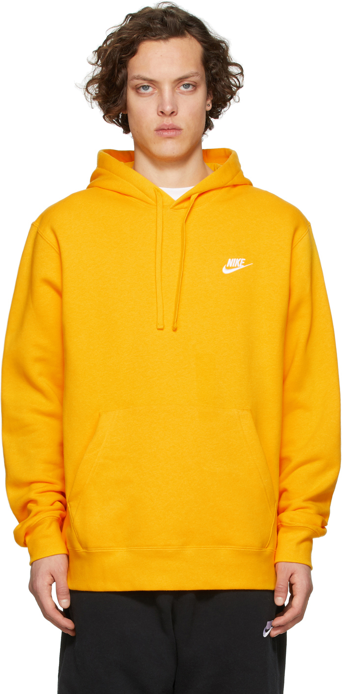 Nike: Yellow Sportswear Club Hoodie | SSENSE
