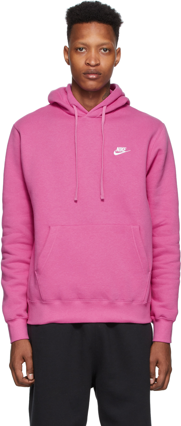 Nike: Pink NSW Club Hoodie | SSENSE